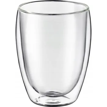 Sklenice Sklenice s uchem s uchem s dvojitou stěnou 350 ml, na kávu a čaj