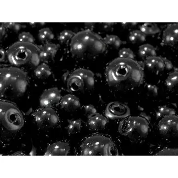 Skleněné voskové perly mix velikostí Ø4-12 mm, velké, 20B černá