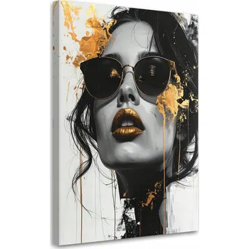 Obraz Obraz na plátně do obýváku ložnice, Žena Glamour Zlato 40x60