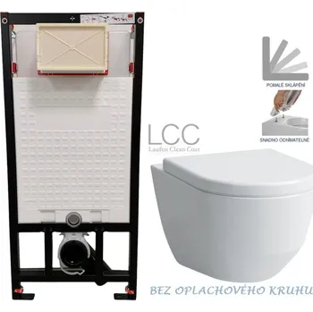 Klozet DEANTE Podomítkový rám, pro závěsné WC mísy bez tlačítka + WC LAUFEN PRO LCC RIMLESS + SEDÁTKO CST_WC01 X LP2