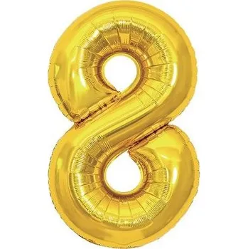 Balónek ALBI Balónek fóliový 85 cm zlatý číslo 8