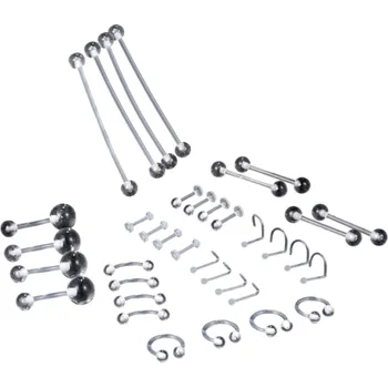 Piercing 36 ks Základní sada transparentních piercingů Akryl Neviditelné šperky pro nos uši rty obočí