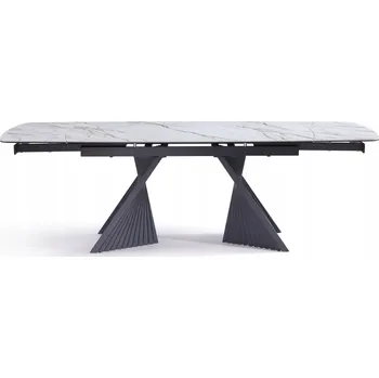 Jídelní stůl Rozkládací obdélníkový jídelní stůl keramický 160(240)x90cm Procida Bílý