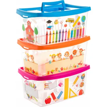 Úložný box KIDSBOX Sada 3 Krabic s Víkem 4L na Hračky Knihy Oblečení