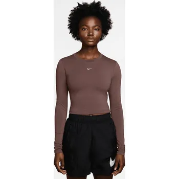 Dámské tričko Nike Nike Sportswear Chill Knit tričko s dlouhým rukávem - 0 - hnědá - XS