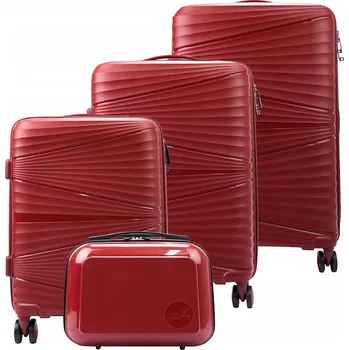 Jony sada tří cestovních kufrů na kolečkách s kosmetickou taštičkou ABS