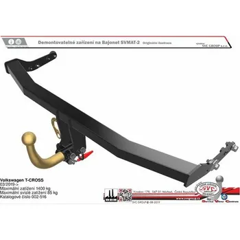 Tažné zařízení Tažné zařízení VOLKSWAGEN T-CROSS 08/2023-> SV 002-516, SVC GROUP