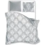 OBOUSTRANNÉ ŠEDÉ POVLEČENÍ BÍLÉ KVĚTY BAVLNA ELEGANTNÍ POVLEČENÍ 220x200