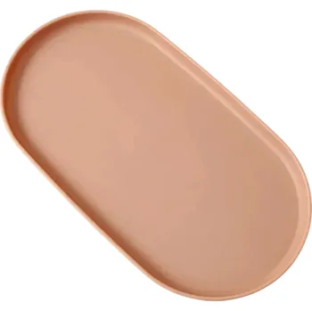 Talíř Kuchyňský talíř 23,8 x 13 cm Praktický servírovací talíř na hlavní jídla dezerty a svačiny hnědá