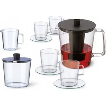 Konvice na čaj Skleněná konvička Simax 1,5 l, bezbarvá, černá