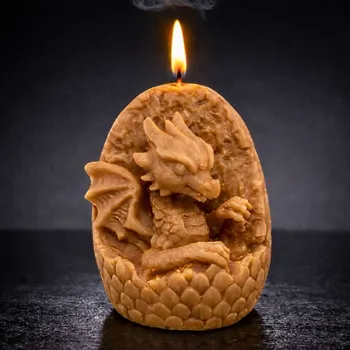 Svíčka Vonná svíčka Dračí vejce | 230 g | Svíčkománie3D | Barva: Hnědá