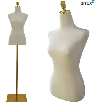 Figurína Krejčovská figurína ECRU velur do obchodu výloh Nastavení výšky TORS Bituxx MS19514