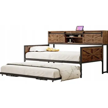 Pohovka Jednolůžková dřevěná postel Arhatreya 90x200 černá