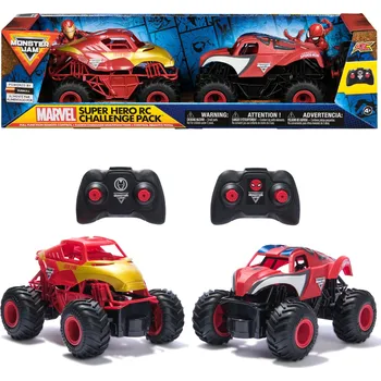Modelářství Spin Master Monster Jam sada dvou dálkově ovládaných vozidel 1:24 Marvel Super Hero Challenge RC