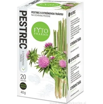 Čaj FYTOPHARMA FYTO PESTREC MARIÁNSKÝ S CITRONOVOU TRÁVOU 20x2 g