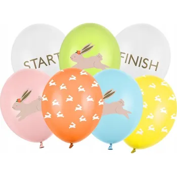 Balónek BALÓNKY NA Velikonoce barevné zajíčci 30 cm 7ks