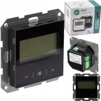 Tech sterowniki F-2Z V1 drátový pokojový termostat, podomítkový, černý