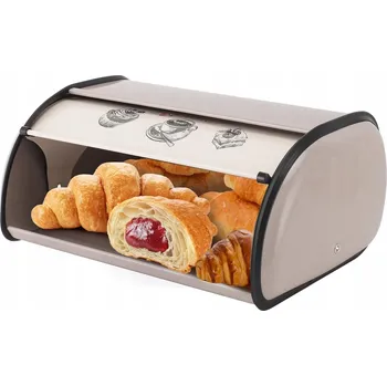 chlebník KOVOVÝ Chlebník s Rolovacími Dvířky, Nádoba na Chléb do Kuchyně