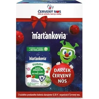 Přírodní produkt Walmark Marťánci Gummy Super Imunita s Betaglukanem, malina & borůvka, 50 želatinek + dárek červený nos