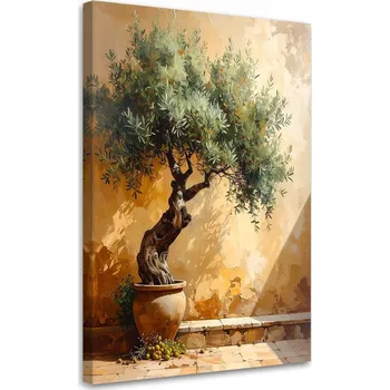 Obraz Obraz do obýváku, ložnice, kanceláře, Olivovník na pozadí zdi 20x30