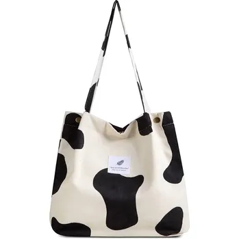 Velká manšestrová taška přes rameno, kosmetická taštička, vzorovaná