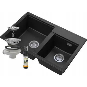 Granitový dřez Dvoukomorový dřez Granitan granit černý