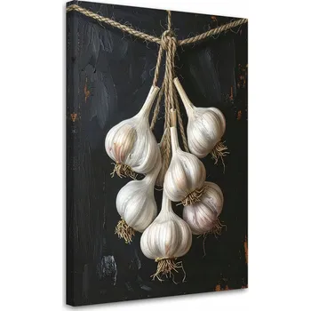 Obraz Obraz do kuchyně, restaurace, baru nebo jídelny, Závěsný česnek, zelenina, 70x100 cm