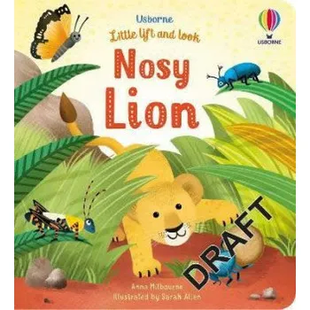 První čtění Little Lift and Look Nosy Lion – Anna Milbourne (EN)