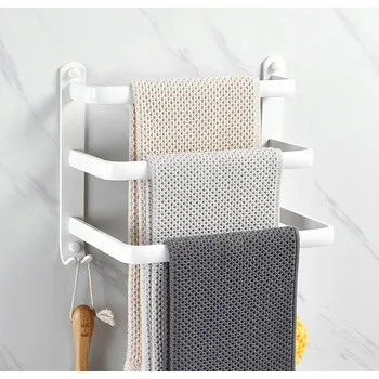 Věšák Nástěnný věšák na ručníky do koupelny 30 cm Bílý