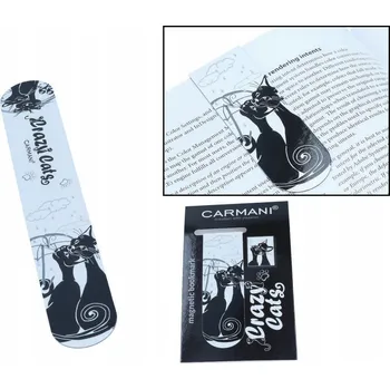 Záložka MAGNETICKÁ ZÁLOŽKA KNIHY KOČIČÍ SVĚT KOČKY POD DEŠTNÍKEM DÁREK PRO MILOVNICI KOČEK