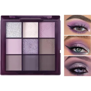 Oční stíny Paletka Očních Stínů Fialové Matné Perleťové 9 ks