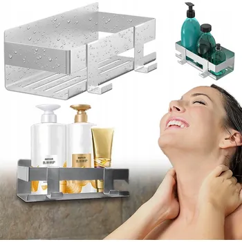 Koupelnový Košík do Sprchy Bez Vrtání Nerezová Ocel Odvodňovací Otvory