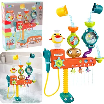 Hračka pro nejmenší Přelévací koupací hračka s kachničkou, větrníky a kelímky