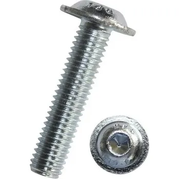 Šroub Šroub s půlkulatou hlavou a vnitřním šestihranem ISO 7380-2 M4x12 mm galvanicky pozinkovaný kalený, 1 ks