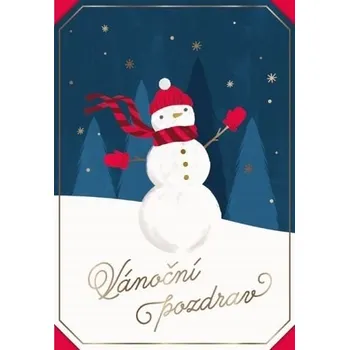 Vánoční dekorace ALBI Sněhulák s červenou čepicí a šálou