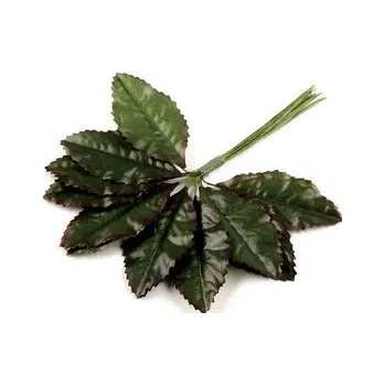 umělá květina Umělé listy růže na drátku - 144 ks - 2 zelená