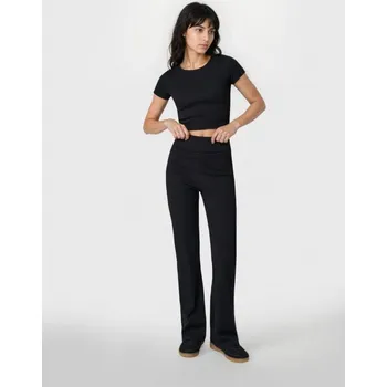 Dámské kalhoty Sinsay - Bavlněný set s pruhy - tričko a flare kalhoty - černá - 272HB-99X - 272HB-99X-XS