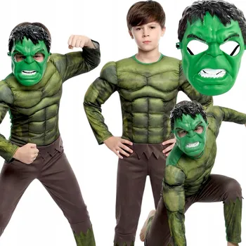 Karnevalový kostým Kostým HULK s mušlemi Svaly + Maska L 122-128