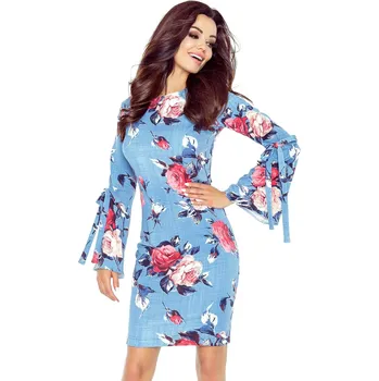 Oblečení a móda Dámské šaty NUMOCO 427-1 ČERVENÉ RŮŽE XL