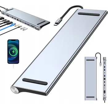 DOKOVACÍ STANICE HUB 12v1 TYPE-C HDMI 4K USB PRO MACBOOK LAPTOP PC PŘENOSNÁ
