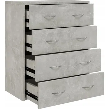 Komoda Komoda se 4 zásuvkami 60 x 30,5 x 71 cm, šedá, betonu