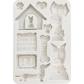 Forma na odlévání Stamperia Silikonová forma na odlévání A5 - psi a nápisy