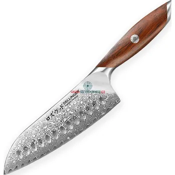 Kuchyňský nůž kuchyňský nůž Santoku 185 mm Dellinger Rose Wood Damascus®