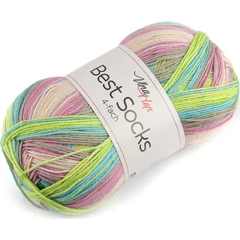 Příze Pletací příze Best Socks samovzorovací / ponožkovka 100 g, střední, 27 (7411) růžová sv.