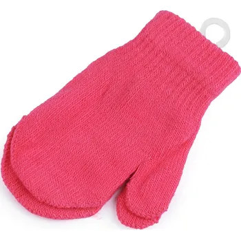 Rukavice Dětské pletené rukavice palčáky, velké, 5 jahodová světlá