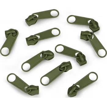 Zip Jezdec ke spirálovým zipům No 5 pro metráž typu POL, střední, 263 zelenošedá