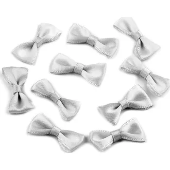 Svatební / prádlové mašličky 12x25 mm saténové, střední, 14 šedá světlá