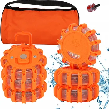 Maják 6x VÝSTRAŽNÁ LAMPA MAJÁK STROBOSKOP LED MAGNET HÁK DISK