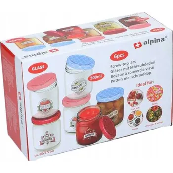 Sklenice Sklenice na džem se šroubovacím víčkem 6 x 0,2 litru