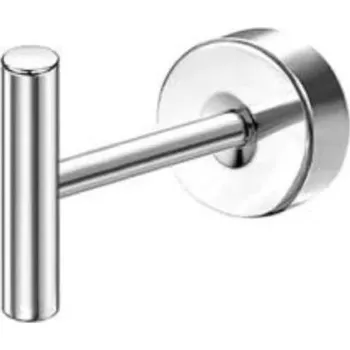 Piercing Stříbrný válcový piercing 0,8 mm x 6 mm x 10 mm chirurgická nerezová ocel náušnice pro citlivé uši